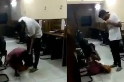 Delhi police\'s son thrashes woman in office, video goes viral