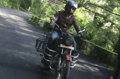 dhoni enjoys bike ride in shimla