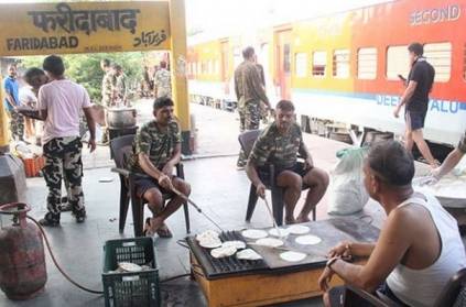CRPF jawans stop train to cook food at Faridabad station