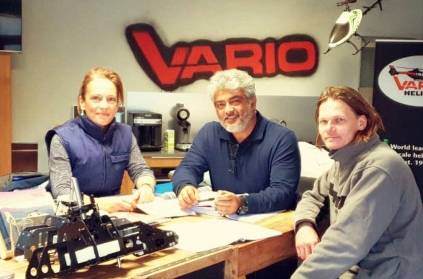 Thala Ajith went Germany to meet Vario Helicopter\'s MD