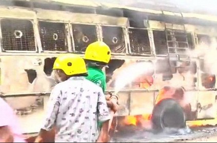 Tuticorin: Govt bus set on fire.