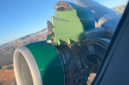 Passengers freak out as plane engine cover falls off mid air