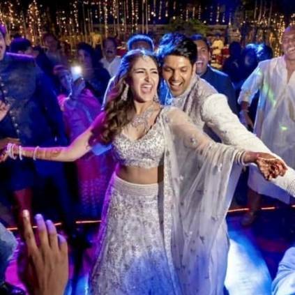 Arya and Sayyeshaa dance together for Rowdy Baby song in their wedding function