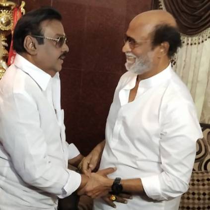 RajiniKanth meets actor come political leader Vijayakanth in his residence